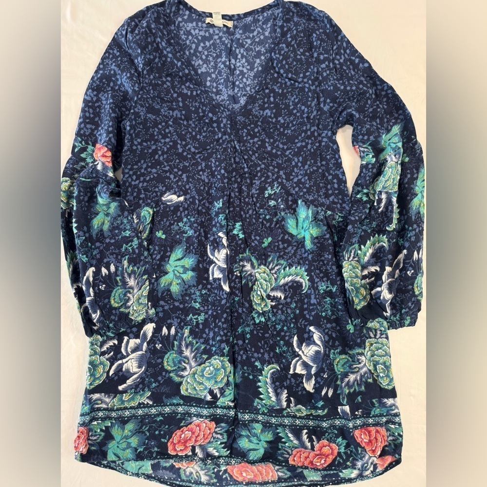SOLD NOT FOR SALE Billabong Navy Floral Boho Peasant Dress Junior M - Picture 8 of 16